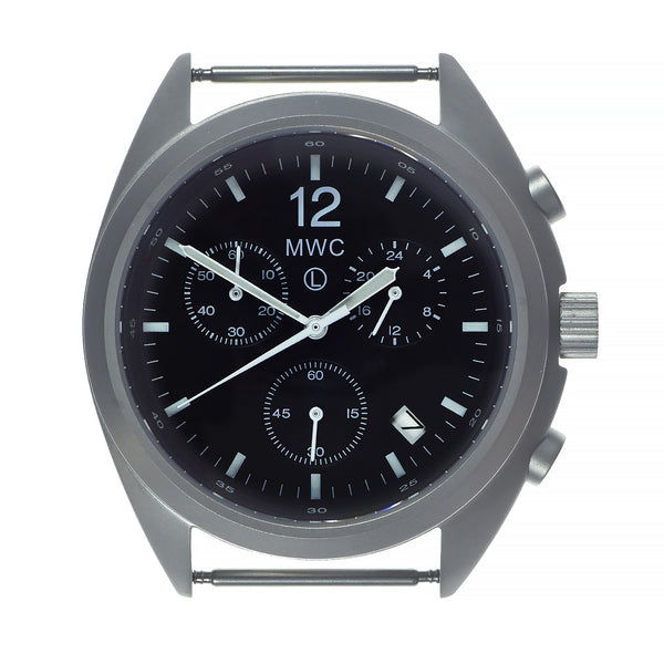 MWC NATO Pattern Stainless Steel Hybrid Military Pilots Chronograph with Sapphire Crystal - Running Fine but Needs Adjustment to the Crown