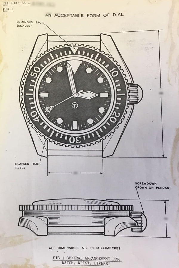 MWC 1999-2001 Pattern Automatic Military Divers Watch  - Retro Luminous Paint, Sapphire Crystal, 60 Hour Power Reserve - Needs the Crown Resetting