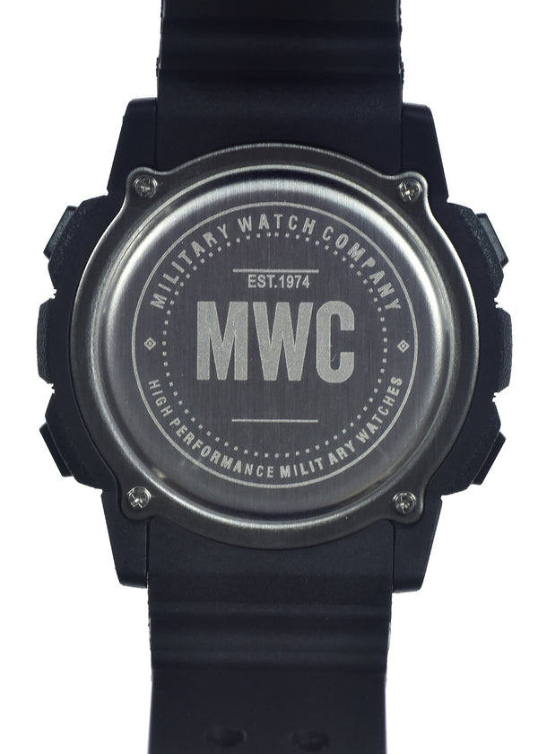 MWC Digital Military Watch with Bluetooth, Step Counter, 100m Water Resistance, Remote Camera and Android / iOS Compatibility - Ex Display Watch Reduced to Clear Will Likely Need a Battery Quite Soon