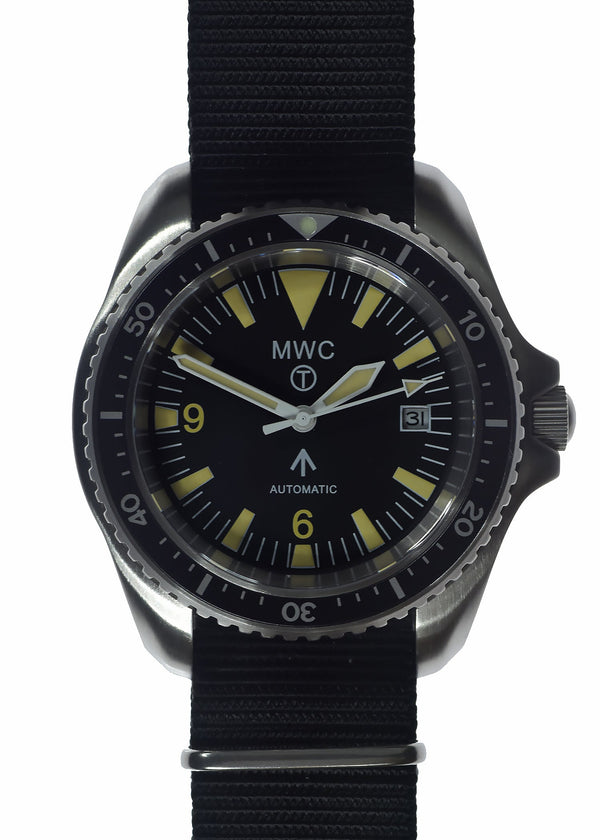 MWC 1999-2001 Pattern Automatic Military Divers Watch  - Retro Luminous Paint, Sapphire Crystal, 60 Hour Power Reserve - Needs the Crown Resetting