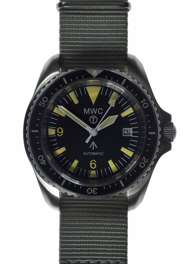 MWC 1999-2001 Pattern Automatic Military Divers Watch  - Retro Luminous Paint, Sapphire Crystal, 60 Hour Power Reserve - Needs the Crown Resetting