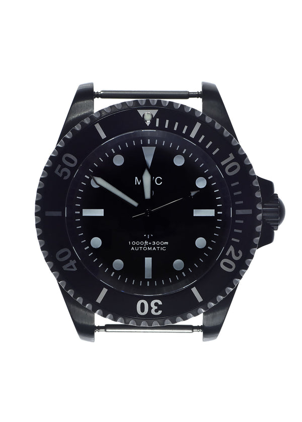 MWC 24 Jewel 1982 Pattern 300m Automatic Military Divers Watch in Black PVD with a Sapphire Crystal on a NATO Webbing Strap (Non Date Version) Ex Display Watch from the U.S Shot Show in Las Vegas