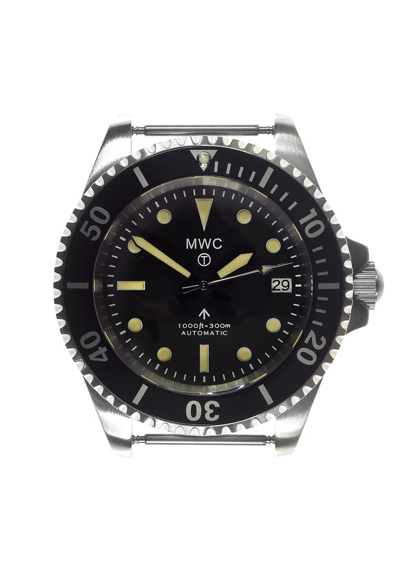 MWC 24 Jewel 1982 Pattern 300m Automatic Military Divers Watch with Sapphire Crystal on a NATO Webbing Strap - Ex Display Watch from the 2025 Border Security Expo