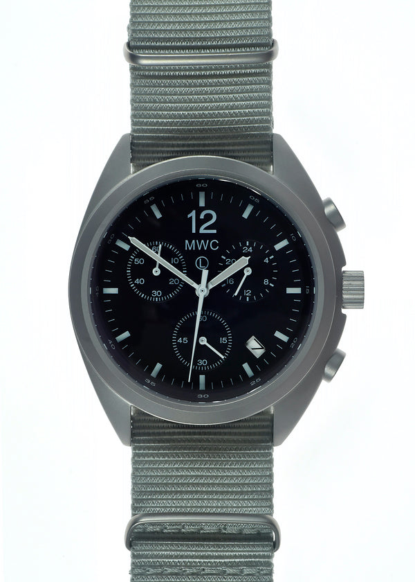 MWC NATO Pattern Stainless Steel Hybrid Military Pilots Chronograph with Sapphire Crystal - Running Fine but Needs Adjustment to the Crown