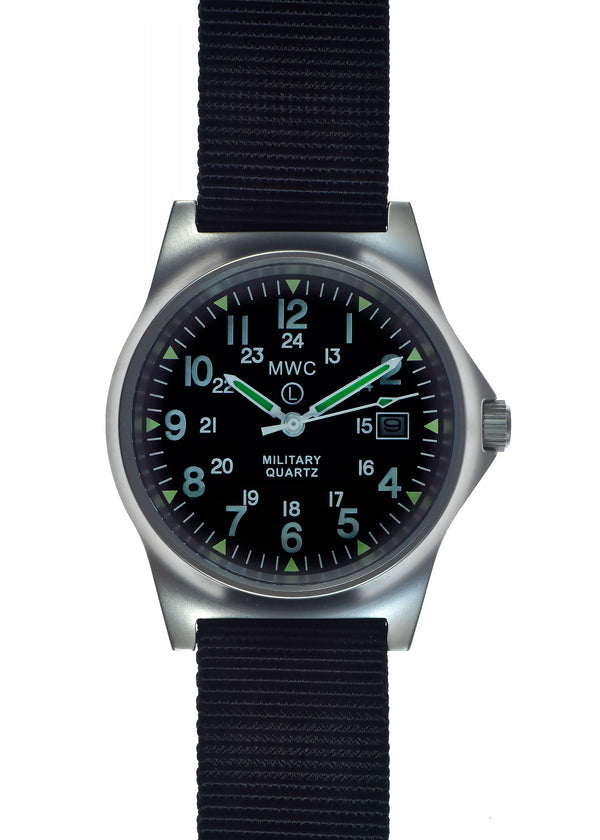 MWC G10 LM Stainless Steel Military Watch with 12/24 Hour Dial