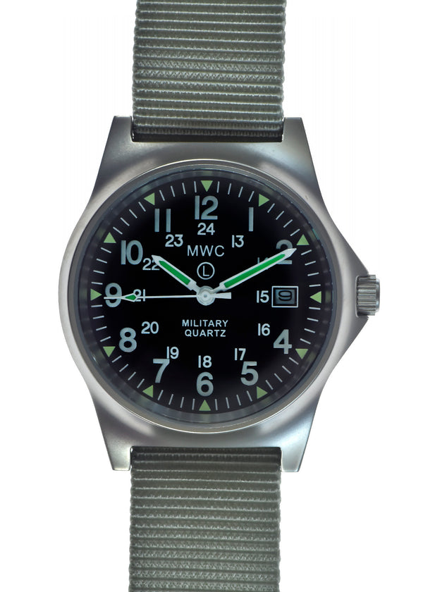 MWC G10 LM Stainless Steel Military Watch with 12/24 Hour Dial