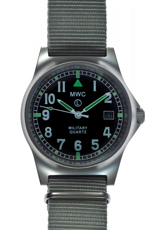 MWC G10 LM Non Date Stainless Steel Military Watch (Grey Strap) - Brand New But the Crown Comes Out