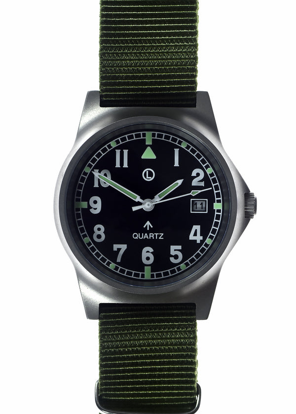 MWC G10 LM Stainless Steel Military Watch on a Olive Green NATO Strap (Sterile/Unbranded Dial)