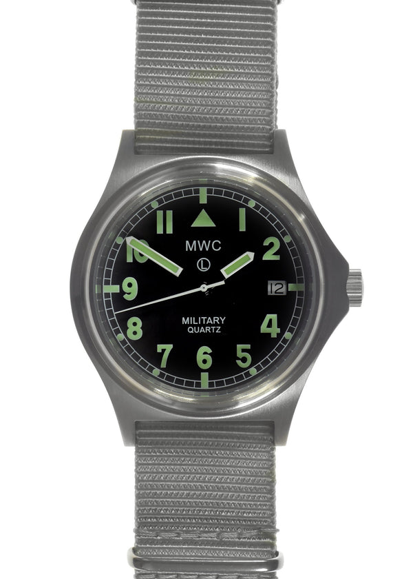MWC G10 100m Water resistant Military Watch in Stainless Steel Satin Finish Case with Screw Crown and Ten Year Battery Life - Ex Display Watch Reduced