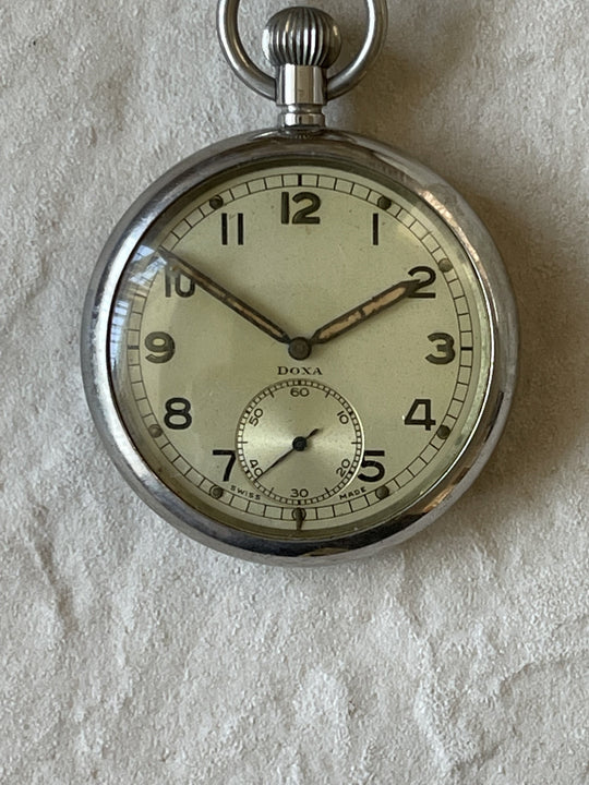 DOXA WW2 Mechanical Pocket Watch Running in Sound Condition