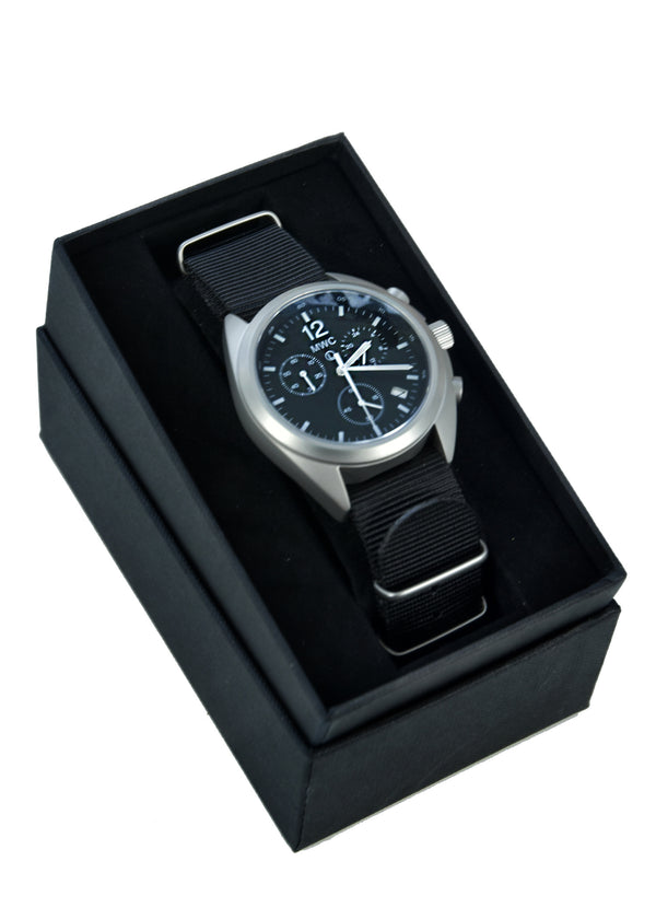 MWC NATO Pattern Stainless Steel Hybrid Military Pilots Chronograph with Sapphire Crystal - Running Fine but Needs Adjustment to the Crown