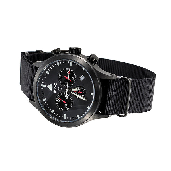Rare MWC MIL-TEC MKIV PVD Stainless Steel Military Pilots Chronograph - Ex Display Watch from a Trade Show in 2015 Most likely needs a new battery