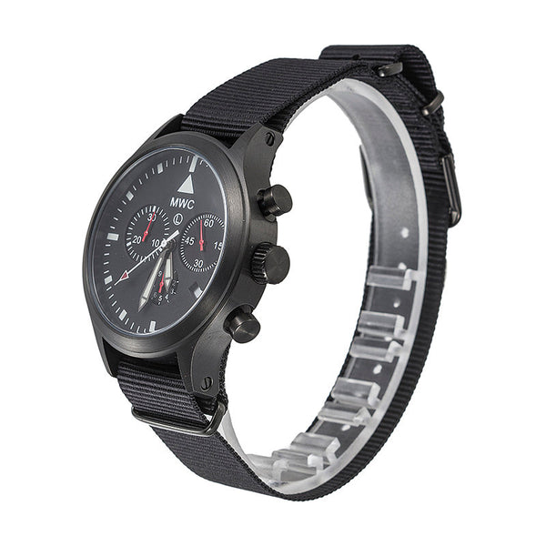 Rare MWC MIL-TEC MKIV PVD Stainless Steel Military Pilots Chronograph - Ex Display Watch from a Trade Show in 2015 Most likely needs a new battery