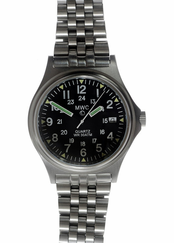 MWC G10 300m 1000ft Water resistant 12/24 Hour Steel Military Watch with Sapphire Crystal with Bracelet and NATO strap - Ex Promotion Watch Save 50%