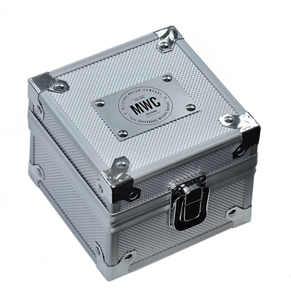 MWC 100atm / 3,280ft / 1000m Water Resistant Divers Watch in Stainless Steel Case with Helium Valve on a Matching Bracelet / 100% Swiss Made with a Sellita SW200 26 Jewel Automatic Movement