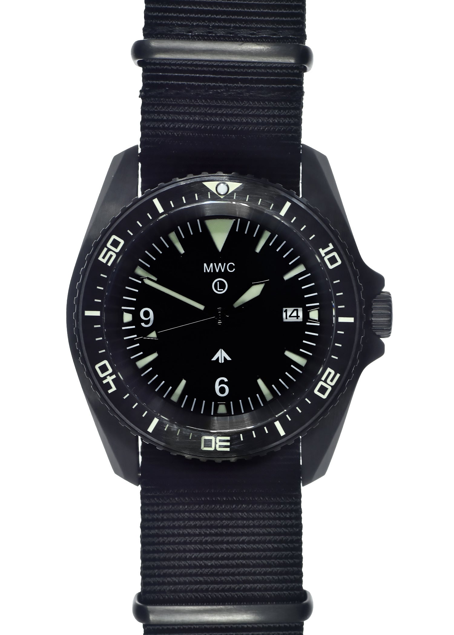 MWC Heavy Duty 300m Military Divers Watch in PVD Steel Case with Sapphire Crystal and Ceramic Bezel (Quartz)