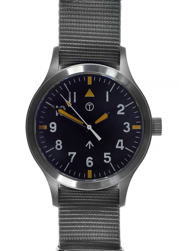 MWC Mk III Stainless Steel 1950's Pattern 100m Water Resistant Automatic Military Watch with Retro Dial and Sapphire Crystal