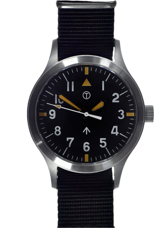 MWC Mk III Stainless Steel 1950's Pattern 100m Water Resistant Automatic Military Watch with Retro Dial and Sapphire Crystal - Ex Display Watch from the 2025 IWA Show - Reduced to Half Price!