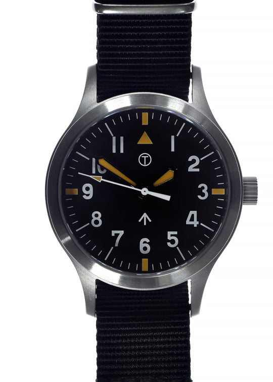 MWC Mk III Stainless Steel 1950's Pattern 100m Water Resistant Automatic Military Watch with Retro Dial and Sapphire Crystal