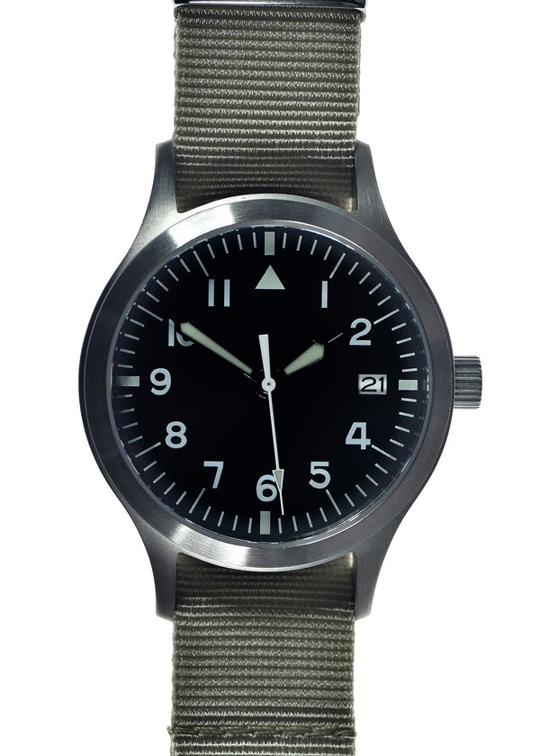 MWC Mk III Stainless Steel 1950's Pattern 100m Water Resistant Automatic Military Watch with Sapphire Crystal (Unbranded Variant with Plain Engravable Caseback)