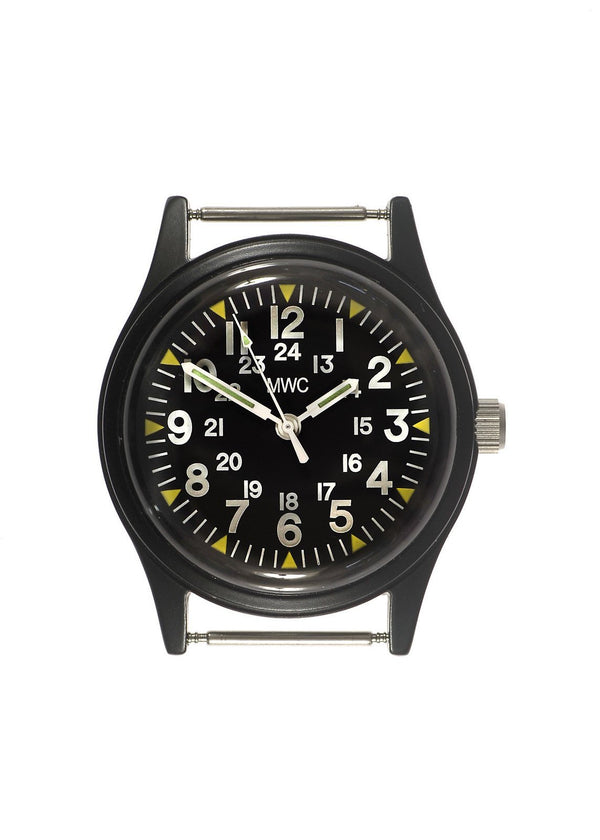 MWC Classic 1960s/70s Pattern Black Vietnam Watch on Webbing Strap (New Ex Display Watch from Trade Show)