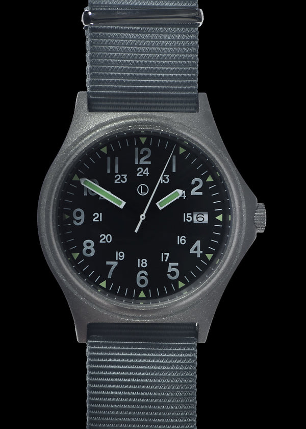 G10 100m Water resistant Military Watch with 12/24 hour dial in Stainless Steel Case with Screw Crown (Unbranded)