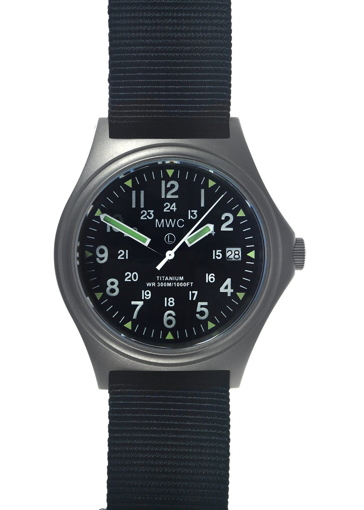 MWC Titanium General Service Watch, 300m Water Resistant, 10 Year Battery Life, Luminova, Sapphire Crystal and 12/24 Dial Format (Date Version) - Save 50% Ex Display Watch from a Trade Show