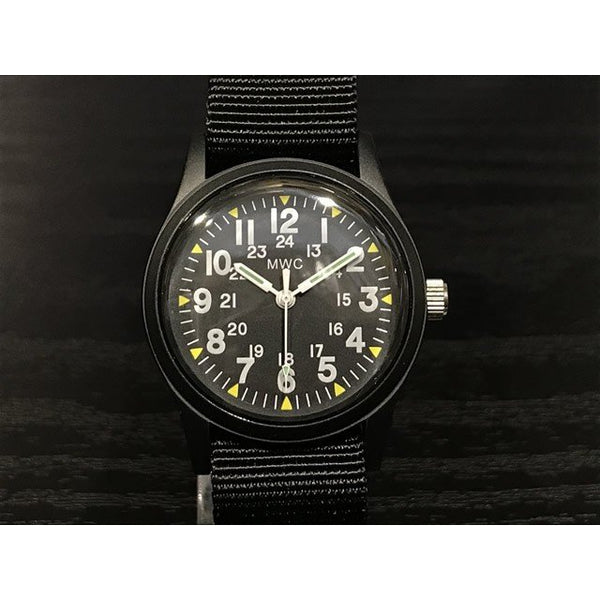 MWC Classic 1960s/70s Pattern Black Vietnam Watch on Webbing Strap (New Ex Display Watch from Trade Show)