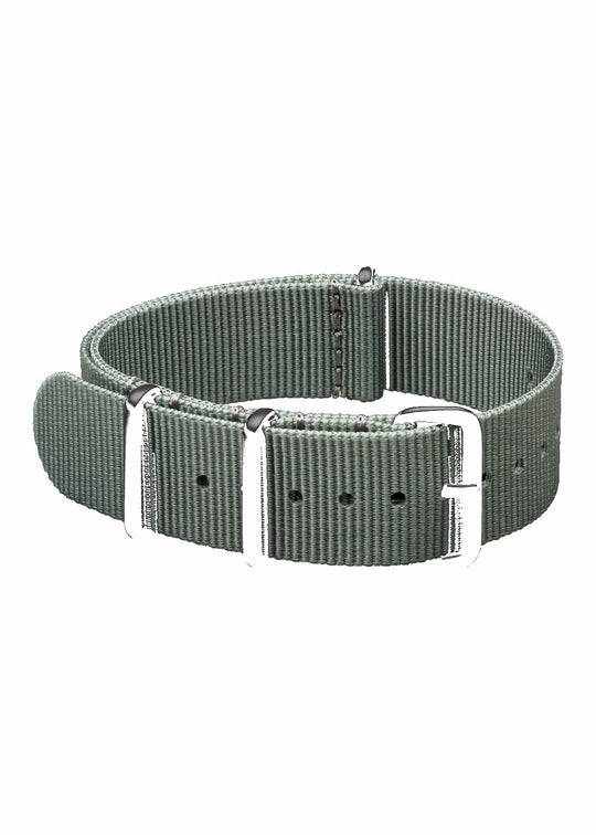 20mm Gray NATO Military Military Watch Strap with Stainless Steel Fasteners
