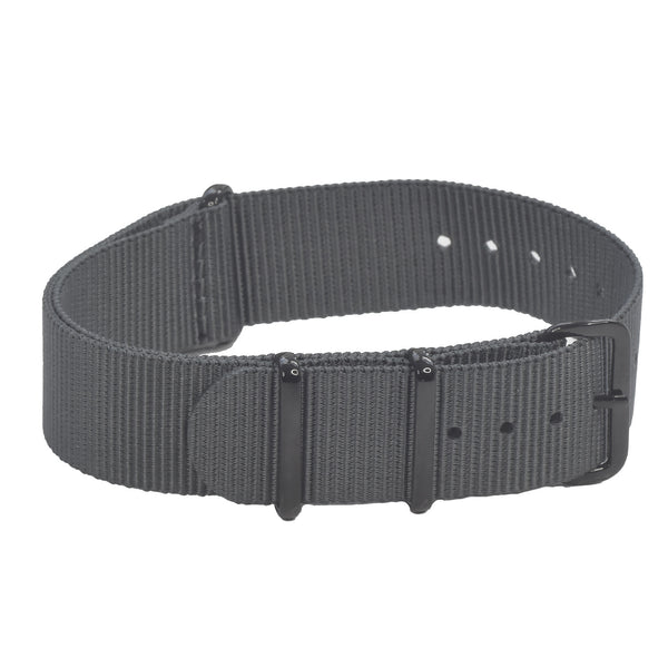 20mm Admiralty Grey NATO Watch Strap with PVD Black Covert Buckles