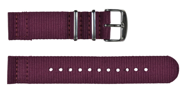 2 Piece 20mm Parachute Regiment NATO Military Watch Strap in Ballistic Nylon with Stainless Steel Fasteners