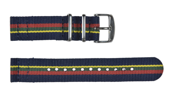 2 Piece 20mm Royal Marines NATO Military Watch Strap in Ballistic Nylon with Stainless Steel Fasteners