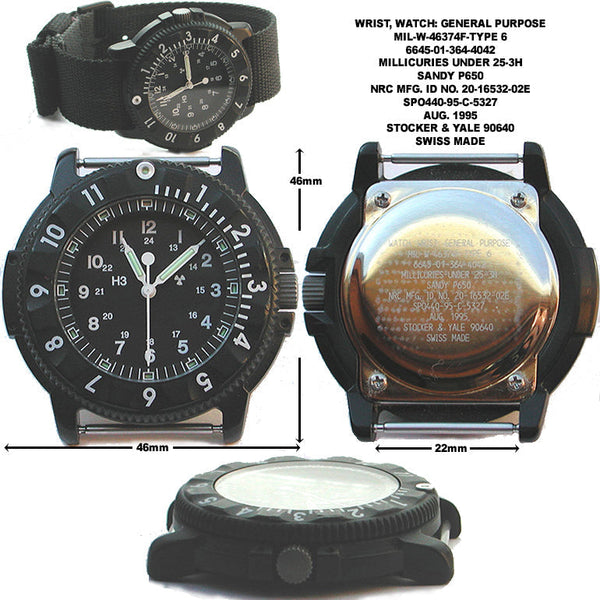 Current MWC P656 PVD Titanium Tactical Series Watch with GTLS Tritium and Ten Year Battery Life (Date Version)