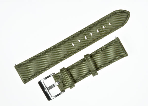 18mm Olive Green Sailcloth CORDURA® Watchstrap