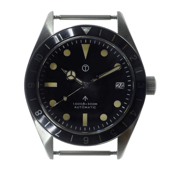 MWC Classic 1960s Pattern Automatic Dual Time Zone Divers Pattern Watch with Retro Luminous Paint and Sapphire Crystal