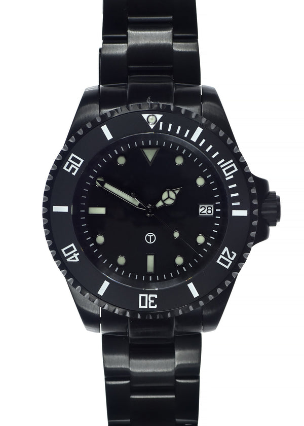 MWC 24 Jewel 300m Automatic Divers Watch with Ceramic Bezel and Sapphire Crystal on PVD Bracelet - Ex Display from a Trade Show Save 50%!
