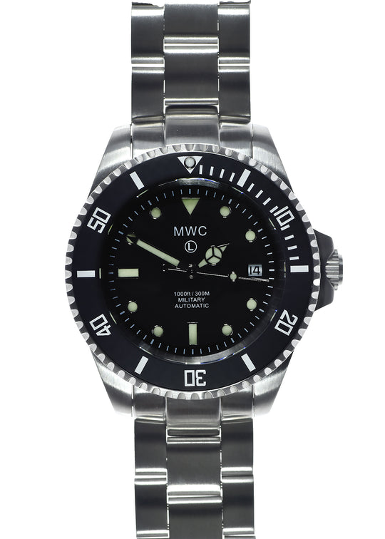MWC 21 Jewel 300m Automatic Military Divers Watch with Sapphire Crystal and Ceramic Bezel on a Steel Bracelet (2 Remaining 2021 Models Reduced)