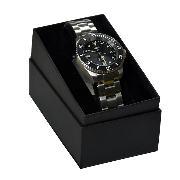 MWC 21 Jewel 300m Automatic Military Divers Watch with Sapphire Crystal and Ceramic Bezel on a Steel Bracelet (2 Remaining 2021 Models Reduced)
