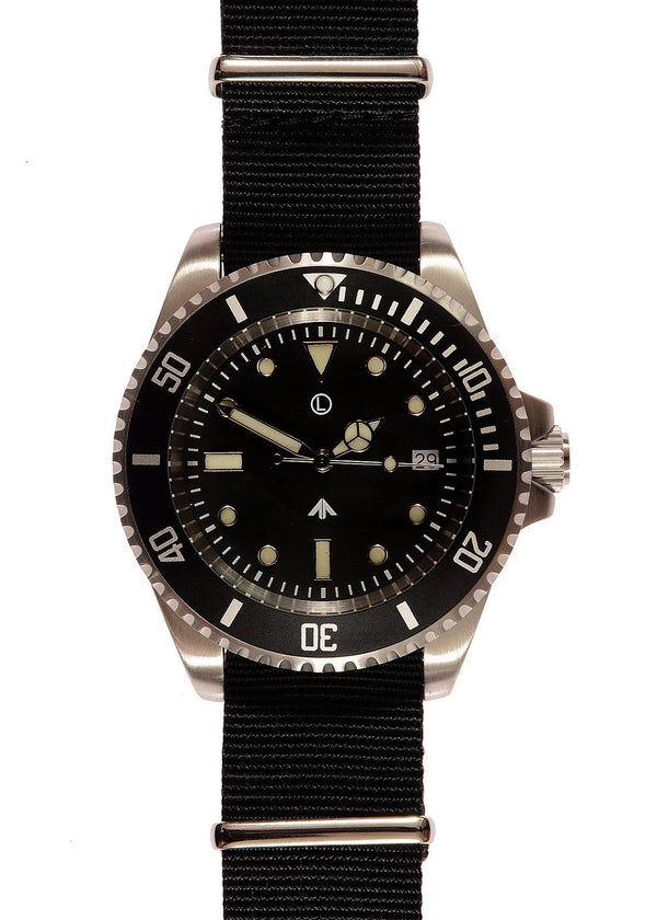 MWC 21 Jewel 300m Automatic Military Divers Watch with Sapphire Crystal and Ceramic Bezel on a NATO Webbing Strap