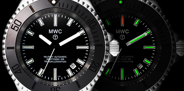 2013 MWC 21 Jewel 300m Automatic Military Divers Watch on NATO Strap (Tritium GTLS and Ceramic Bezel) - Running