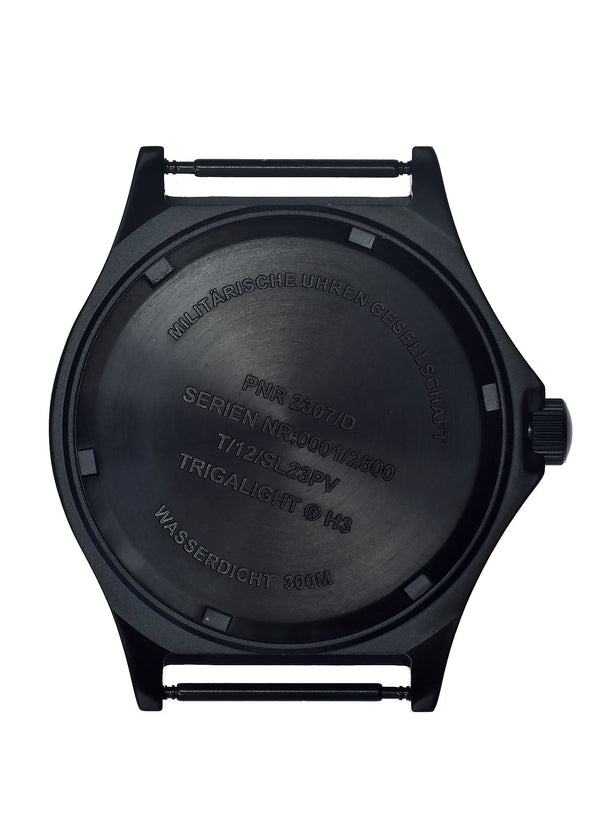 Black PVD Titanium G10 Military Watch with 300m Water Resistance, Sapphire Crystal, 10 Year Battery Life and GTLS Tritium Illumination - Ex Display Watch from the 2025 Shot Show - Reduced to Half Price to Clear - Location EU