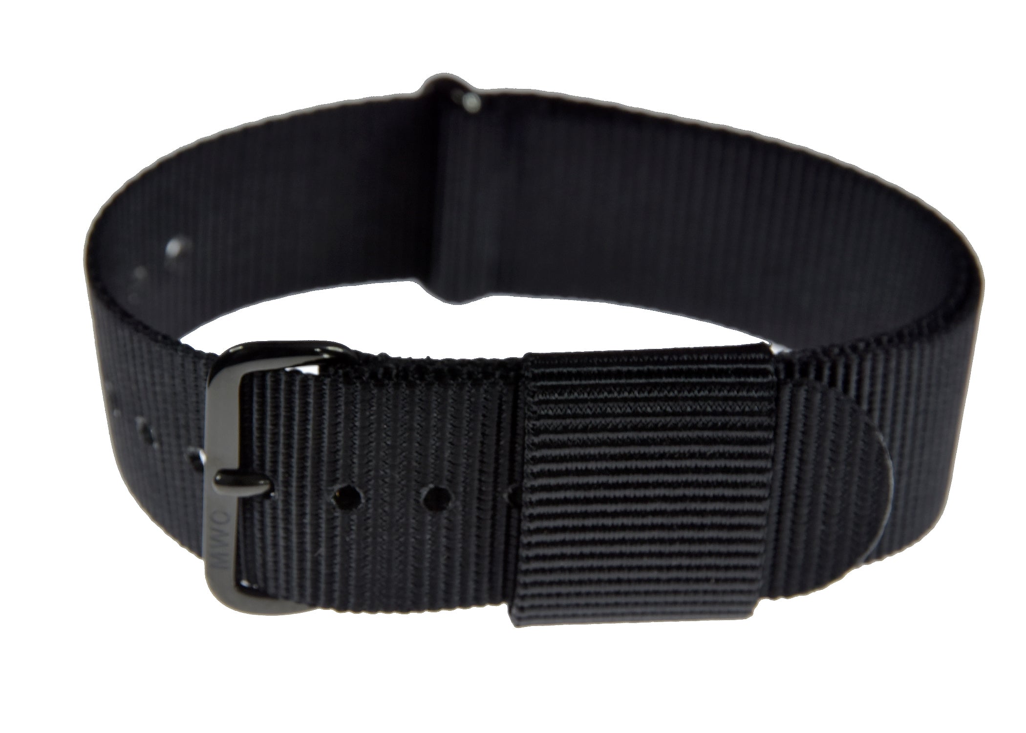 18mm US Pattern Black Military Watch Strap with Black PVD Fasteners