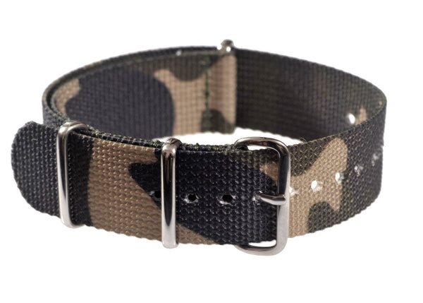 20mm Woodland Camouflage NATO Military Watch Strap