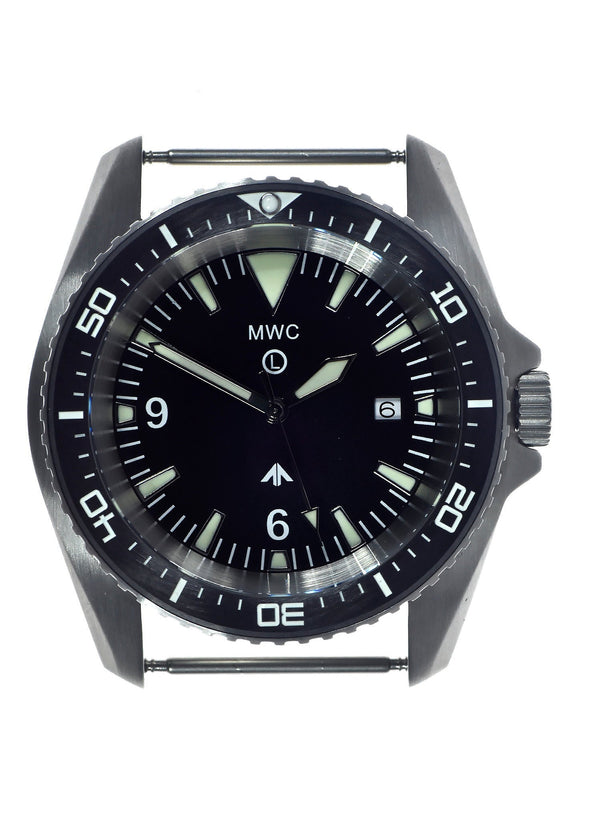 MWC Military Divers Watch in Stainless Steel Case with Sapphire Crystal, Ceramic Bezel and Solid Fixed Strap Bars (Quartz)