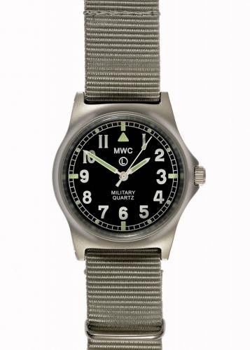 MWC G10 LM Non Date Stainless Steel Military Watch (Grey Strap)