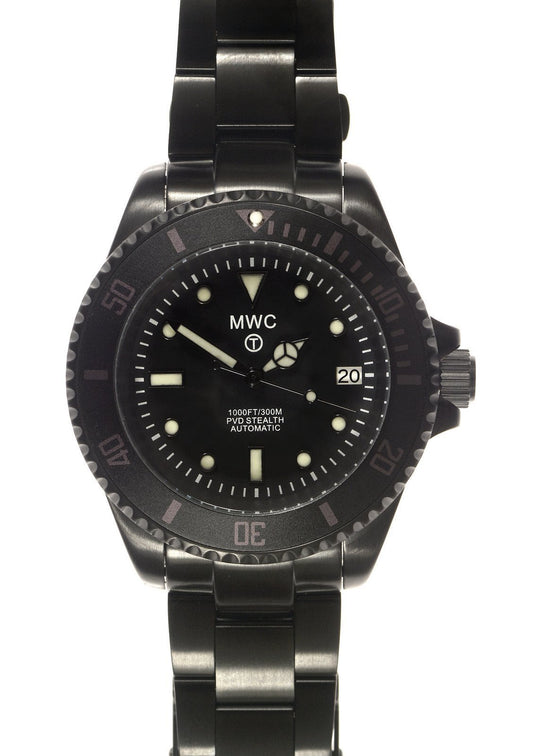 MWC 24 Jewel 300m Automatic Divers Watch on a PVD Bracelet (Shop Soiled Packaging from a Trade Show)