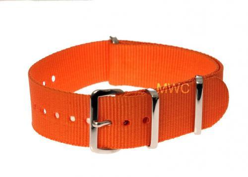 22mm Orange "High Visibility" SAR NATO Military Watch Strap